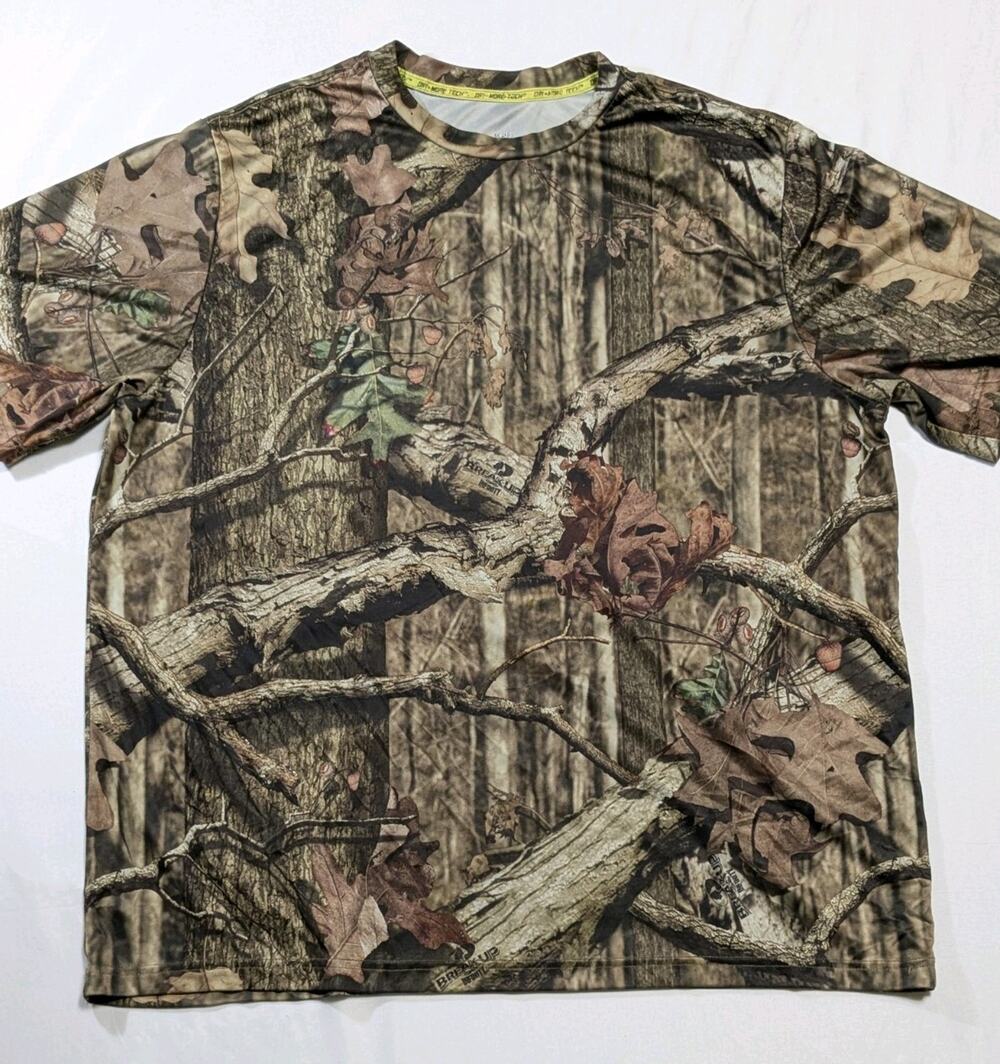 Mossy Oak Break Up Infinity Dri More Tech Crewneck T Shirt Men's Size XL Hunting